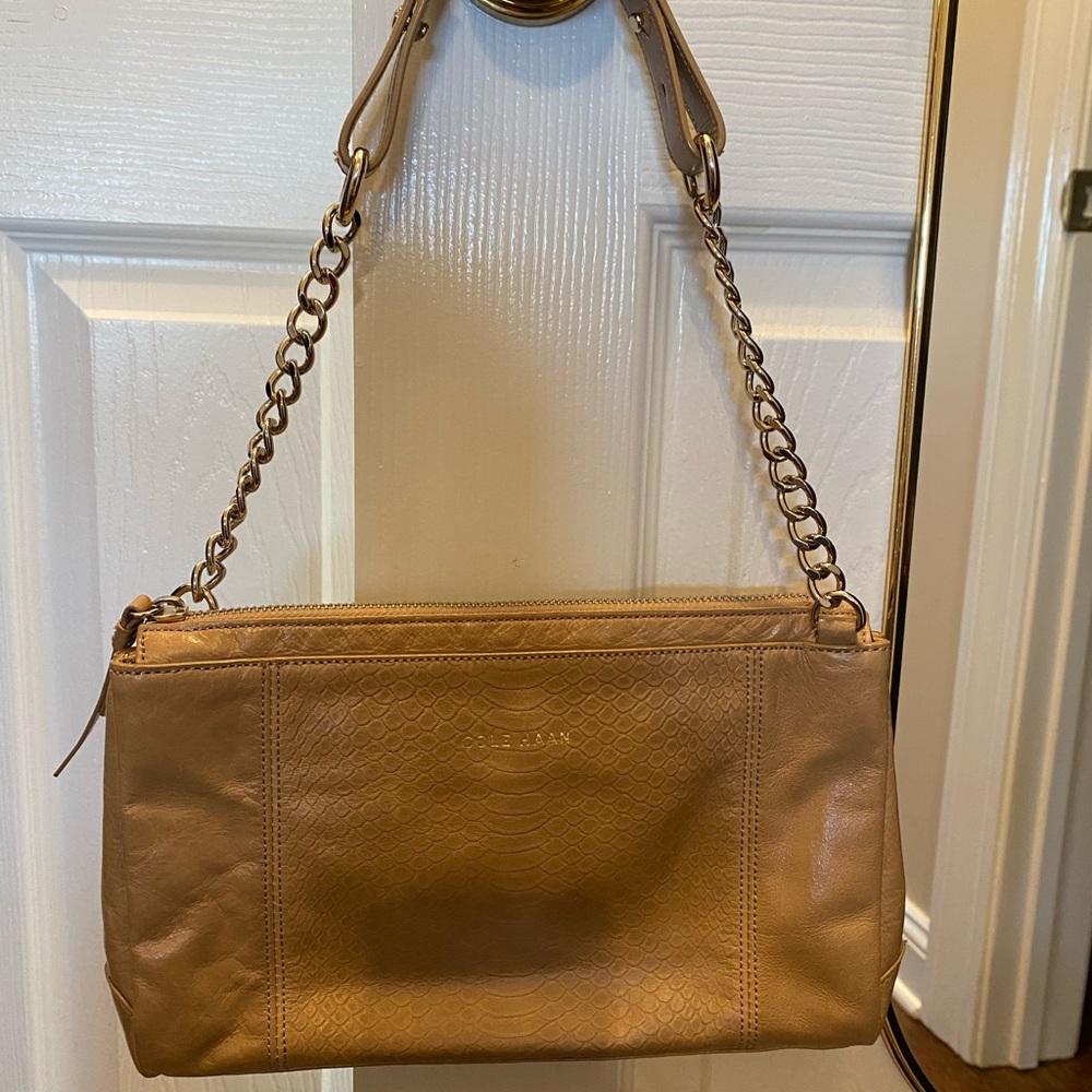 Cole haan leather snakeskin embossed bag